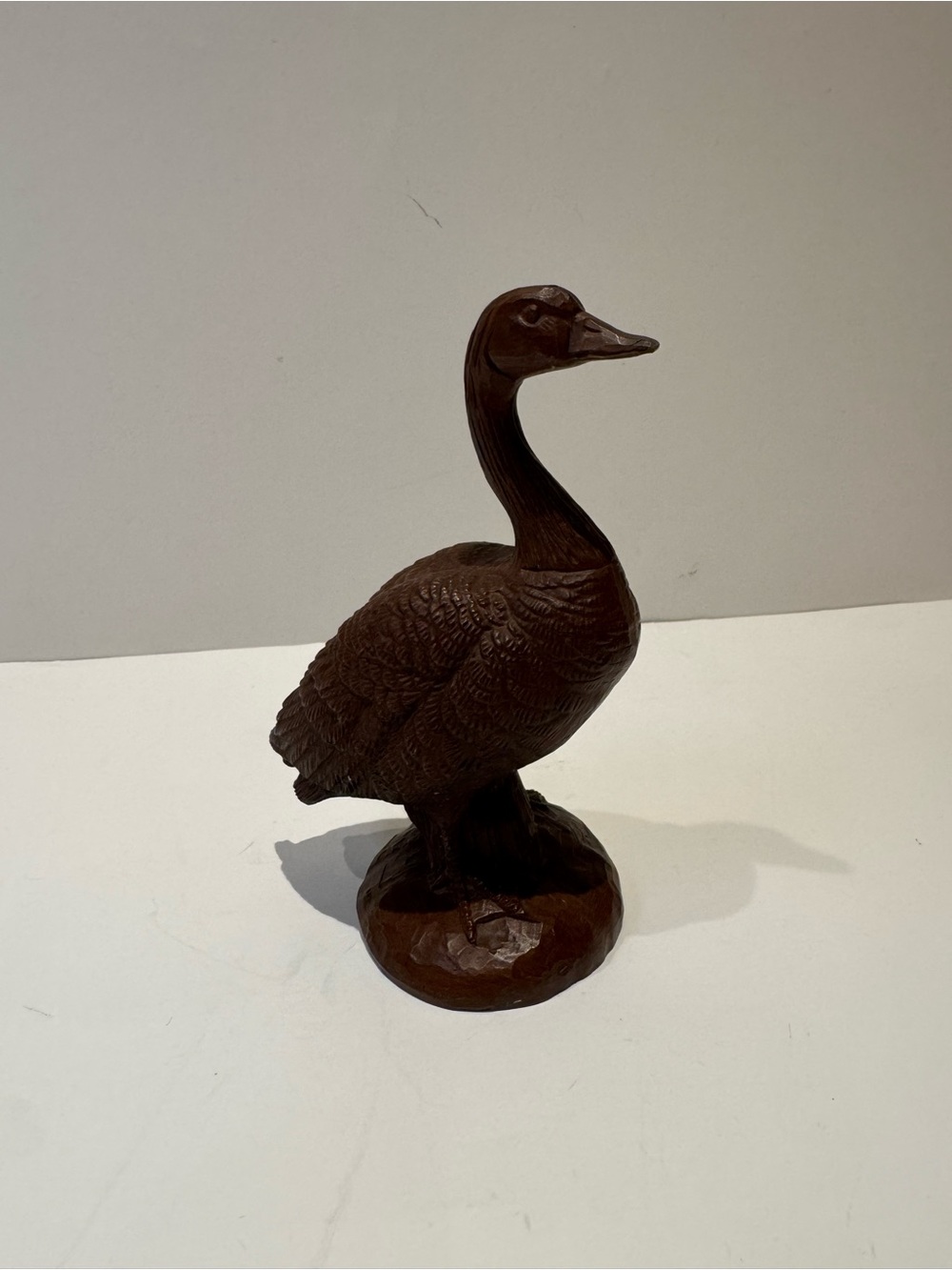 Vintage Carved Wood Canada Goose Figurine Rustic Cabin Decor
